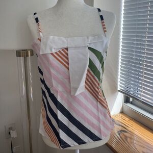 whimsical Milk & Honey London Stripe Bow Top Multicolor Cotton Preppy
